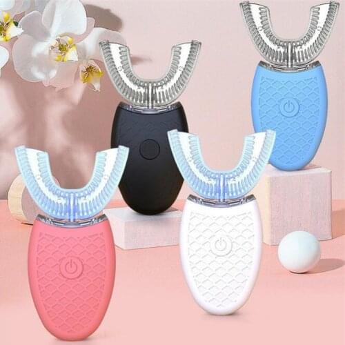 8Set/Lot Charging Silicone Electric Toothbrush U Shaped Household Soft Bristle Automatic Ultrasonic Vibration Toothbrush HA1993
