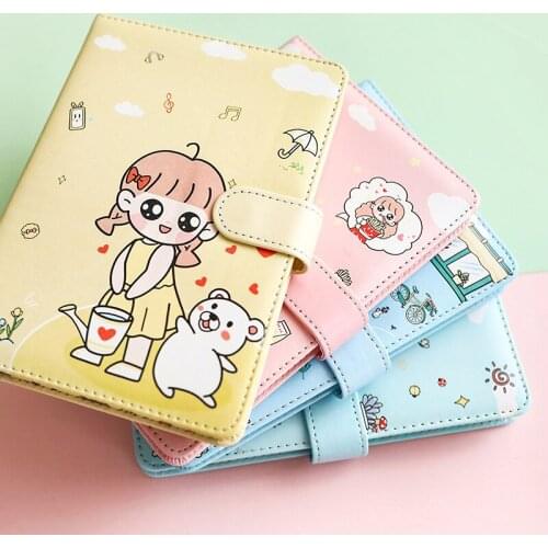 A6 Leatherette Cartoon Lined Squared Dotted Plain Journal Diary Notebook