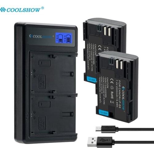 LP E6 Battery 2000mah LPE6 Batteries for Canon EOS 6D 7D 80D 70D 60D 5D MarkII III IV EF-S 18-200IS Kit 5D Mark III Charger