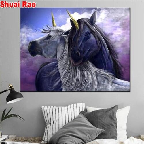 Unicorn love Diamond Painting Full Square/Round drill 5d embroidery Crystal cross stitch thread stone Diamand art horse