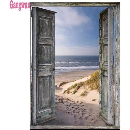Diy diamond painting Door Beach Scenic full rhinestone mosaic cross stitch 5d embroidery kits 5D square round drill old door art