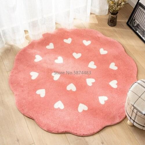 Cake Velvet Shaped Bedroom Bedside Blanket Childrens Room Round Floor Mat Home Computer Chair Mat