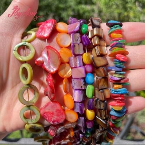 Free Shipping Coin Square Ring Shell Bead Loose Natural Stone Beads For DIY Necklace Bracelet Jewelry Making Spacer Strand 15"