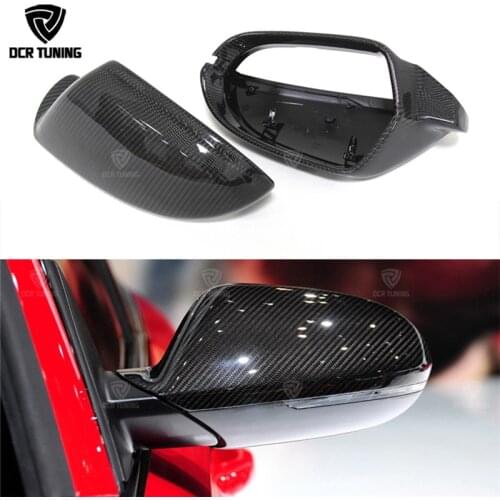 Carbon Fiber Rear View Side Mirror Cover For Audi A6 C7 2012 2013 2014 - UP S6 RS6 2013 - UP Replacement Style Carbon Side Caps