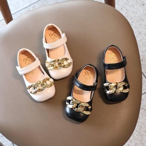 Kids Shoes Princess Girls School Shoes Black Children Leather Party Dress Flat Little Girls Shoes Baby Casual Sneaker