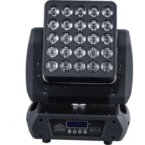 2pcs/lot 5*5 RGBW LED pixel moving head beam wash light 25x12W led martix disco lighting dmx stage blinder lights flight case