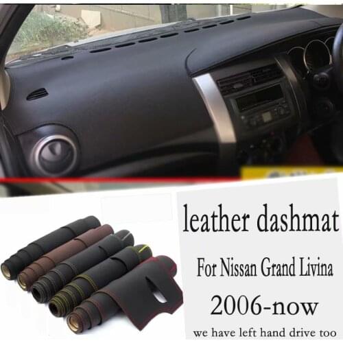 For Nissan Grand Livina X-Gear Urban 2006 2011 2013 2014 2108Leather Dashmat Dashboard Cover Pad Dash Mat Carpet Car Styling RHD