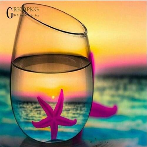 GRKDPKJ drill Embroidery Patterns 5D DIY Diamond Painting Starfish Cross Stitch Mosaic Needlework diamond Rhinestone Home decor