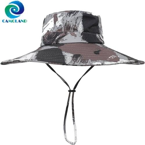 Foldable Tactical Sniper Camouflage Sun Boonie Hats Bucket Hats Men Waterproof Hiking UV Protection Nepalese Militares Army Cap
