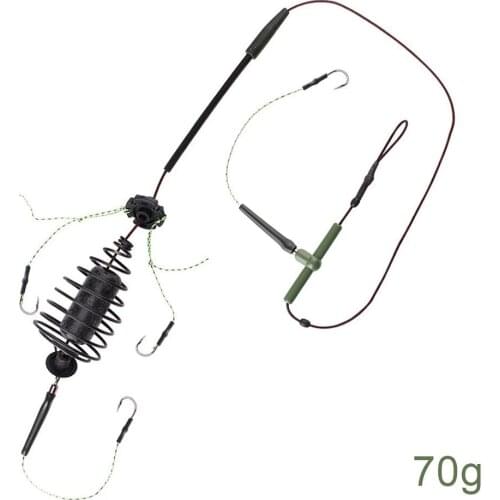 Carp Fishing Bait Cage Line Group Feeder Sinker String Hook Fishing Bait Basket Fishing Hook Bait Cage