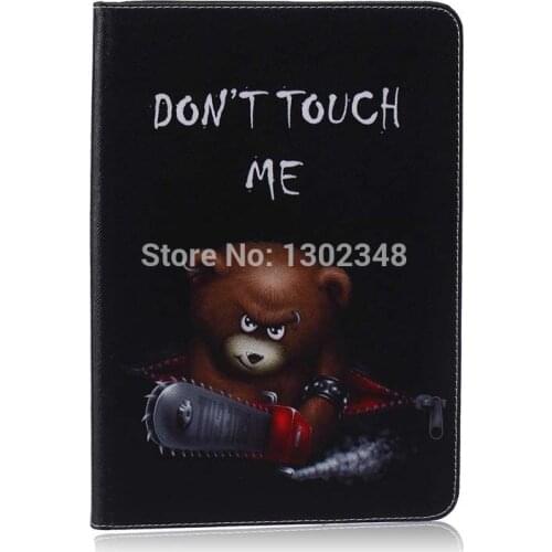 Print Flip Stand Leather Skin Shell Funda Capa Case For Samsung Galaxy Tab A 9.7 T555 T550 T551 T555C P550 P555 Coque +Film +Pen