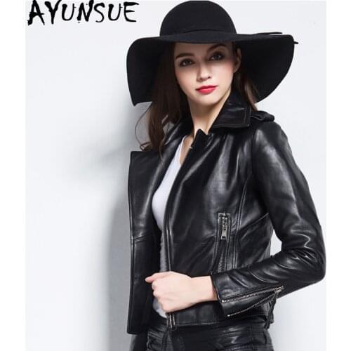 AYUNSUE Real Leather Jacket Woman Spring 2020 Sheepskin Coat Female Jacket Women Vintage Biker Jackets Plus Size Chaqueta Mujer