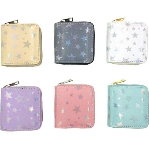 Women Cute Five-Pointed Star Wallets Pocket Purse Card Holder Patchwork Wallet Lady Female Fashion Short Coin Burse Money Bag