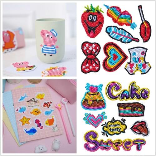 Newly Easy Diamond Painting Kits for Kids 5D DIY Diamond Kits Paint by Numbers Handmade Sticker Arts and Crafts for Children
