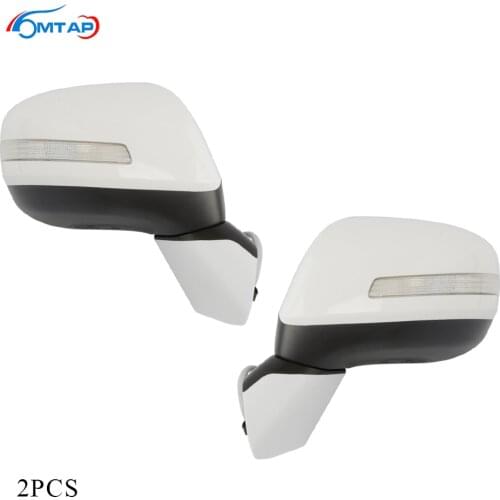MTAP 2PCS Outer Rearview Mirror Assy 5Pins Unpainted With Lamp For Honda For CIVIC FB 2012 2013 2014 2015