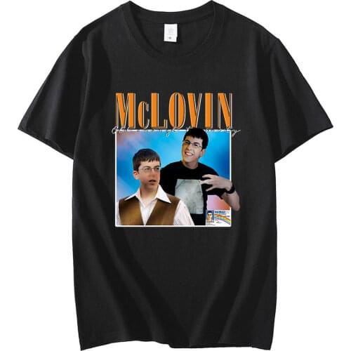 2021 New Style Mclovin T-shirts Fashion Graphic Couple Tee Clothing Comfortable Oversize Top Unisex Funny Comfortable Streetwear