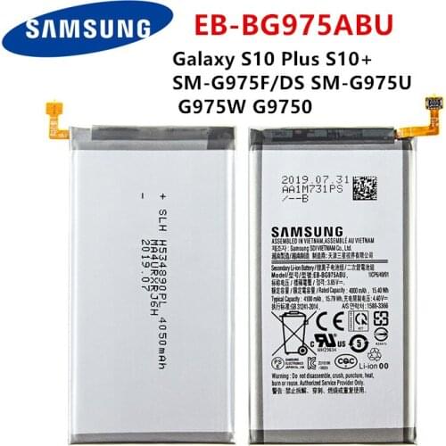 SAMSUNG Orginal EB-BG975ABU 4100mAh Battery For Samsung Galaxy S10 Plus S10+ SM-G975F/DS SM-G975U G975W G9750 Mobile Phone