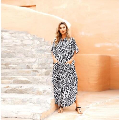 Beach cover up bathing suit cover ups bikini cover up vestidos za verano print beach dress beach robe caftan dress beach maxi