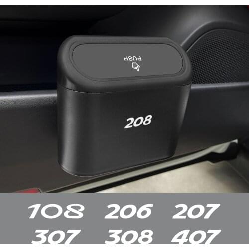 Car Trash Bin Hanging Vehicle Garbage Pressing Storage For Peugeot 208 207 308 206 307 407 2008 508 3008 5008 301 Accessories