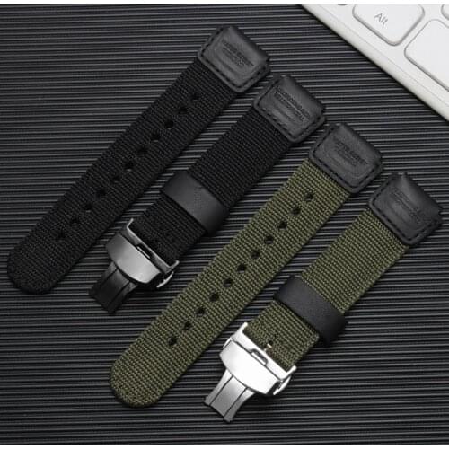 BRETA canvas 18mm watch strap for casio AE-1200WH-1B/SGW-300H/400/500H AQ-S810w AQ S800W nylon watchband 16mm
