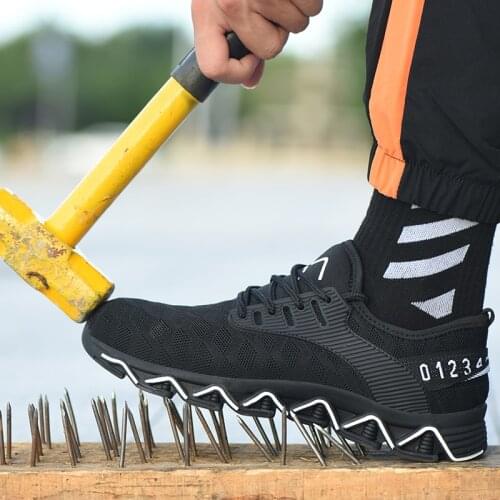 Air Mesh Steel Toe Work Shoes Breathable Working Shoes Man Safety Lightweight Boots Puncture-Proof Work Sneakers Dropshipping