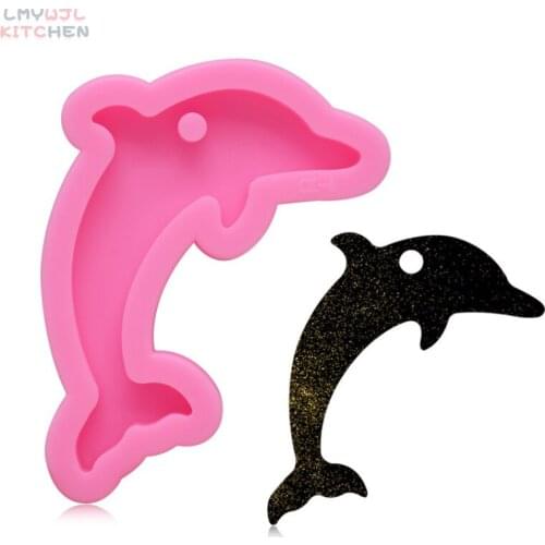 DIY Silicone Mirror Epoxy Dolphin Keychain Pendant Mold for The Production of Keychain Jewelry Pendants Jewelry Resin Mold
