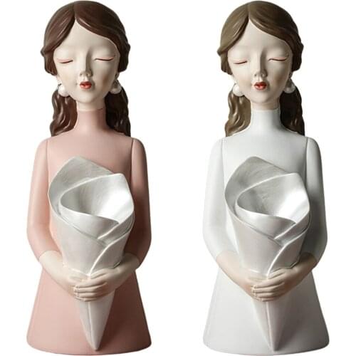 Bridal Statue Wedding Flower Vase Bouquet Home Centerpiece Lover Gifts