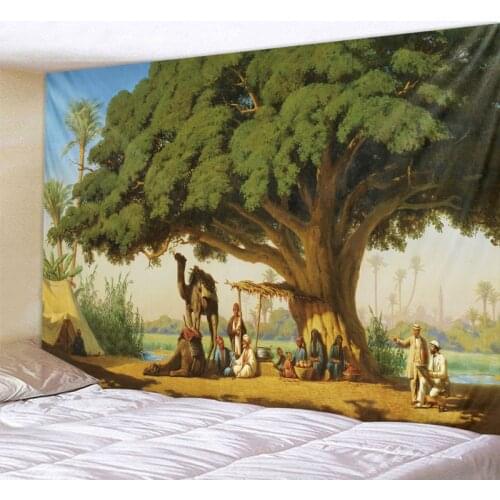 European landscape character oil painting tapestry wall hanging mandala bohemian wall decoration living room bedroom tapestry