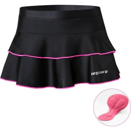 WOSAWE Womens Mountain Bike Cycling Shorts Skirt One-Piece High Elastic Silicone Cushion Shock Absorbing Sports Pants