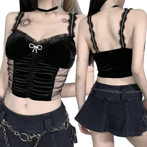 2021 New Women Close-fitting Sexy Camisole, Black V-neck Sleeveless Off-the-shoulder Crop Tops, S/ M/ L