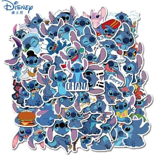 10/50pcs Disney Stitch Cute Sticker Waterproof Cartoon Sticker Child Reward Book Stationery Sticker Colorful Gift