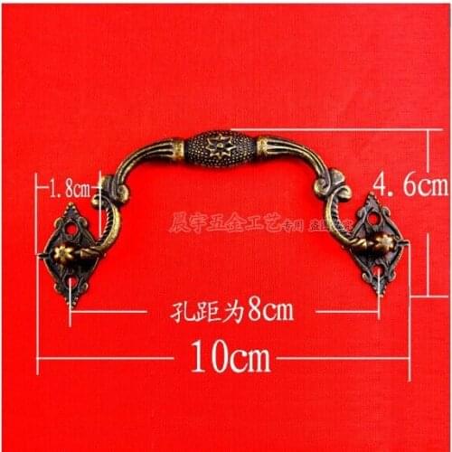 10PC\Zinc Alloy Antique wooden handle eight weeks dedicated cabinet drawer handle handle accessories Continental