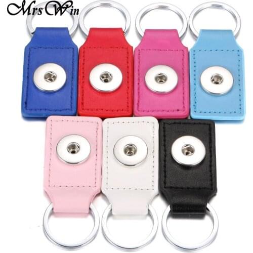 10pcs/lot Snap Keychain Buttons Jewelry Snap Leather Key chains Fit 18mm Snap jewelry women diy accessories