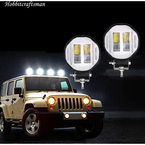 2PCS/1PC 9V-24V Waterproof Round LED light Portable Spotlights Motorcycle Offroad Truck Driving Car Boat Work Light