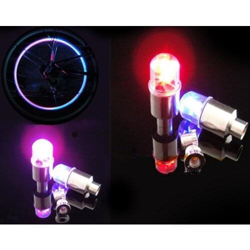 2Pcs LED Bike Valve Lights Bicycle Tyre Valve Caps Neon Lamp Flashlight For Bike Motorcycle Wheel Stem Lamp Bike Accessories