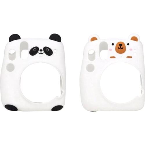 2 Pcs Camera Protective Case Bag Cover Silicone Anti-Fall PVC Cartoon Camera Covers, A & B