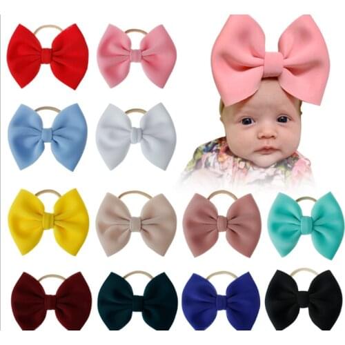 36pc/lot 2020 new 5" Space Cotton Puff Bow Nylon Headband,Fabric Bows Hair Bands DIY Girls Hair Accessories Headband