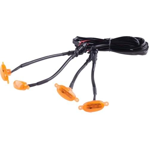 4Pcs/Set Front Grille Amber LED Light Lamp Car ABS Fit For Nissan Titan XD 2021 2020 2019 2018 2017 2016