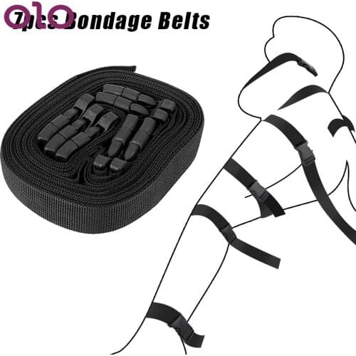 7PCS/Set Handcuffs Harness Adult Games Sex Products Nylon Rope Erotic Fetish Restraints SM Bondage Belt Sex Toys for Couples