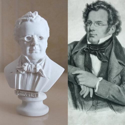 7cm musician Schubert mini resin imitation plaster head portrait European character hand-made ornaments art supplies
