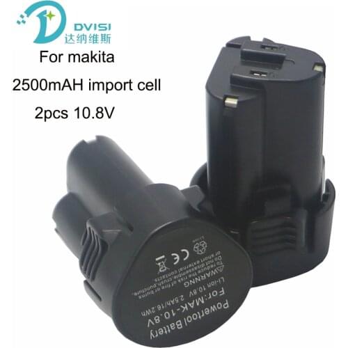 DVISI 1/2pcs 10.8V 2500mAh Li-ion battery for Makita BL1013 BL1014 194550-6 Power Tool Rechargeable Battery import 18650 cell