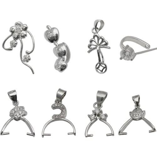 Beadsnice 925 Sterling Silver Pendant Clip Pinch Bail Pendant Connector Clasp For Necklace DIY Jewelry Making 34628