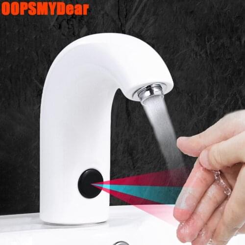 Touchless Faucet Bathroom Infrared Motion Sensor Tap Basin Sink Smart Kraan Single Hole Deck Mount Ceramic Grifo Luxury Torneira