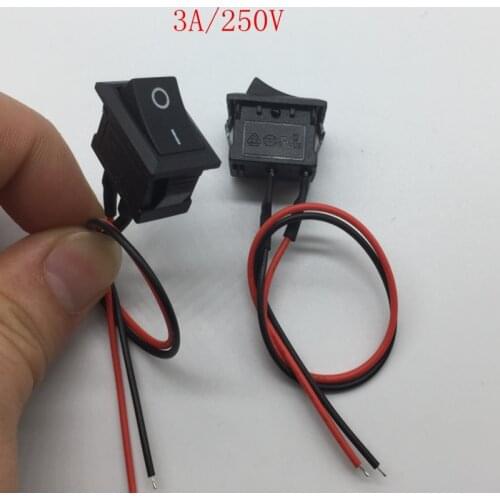 Black Boat Switch 2 feet 2 stalls rocker power switch 14.5MM * 10MM 3A / 250V