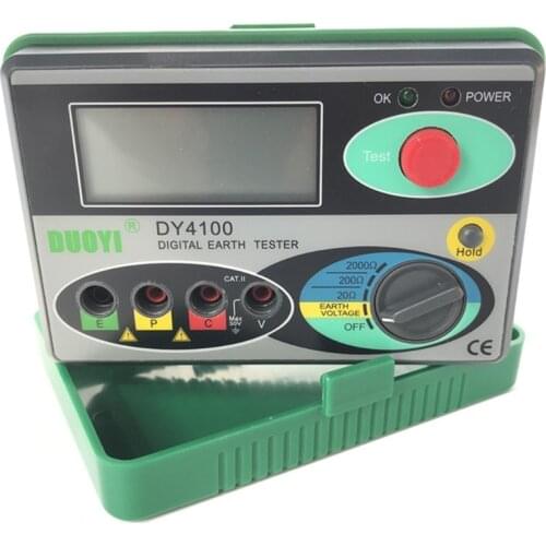 Digital Earth Ground Resistance Tester Multimeter Power Systems Inspection Tool Resistance Measurer 0-2000 Ohm