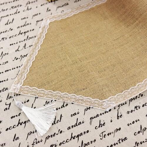 Rustic Natural Burlap Jute Linen Lace Table Runner Table Cover Tablecloth For Wedding Party Home Room Restaurant Table Gadget