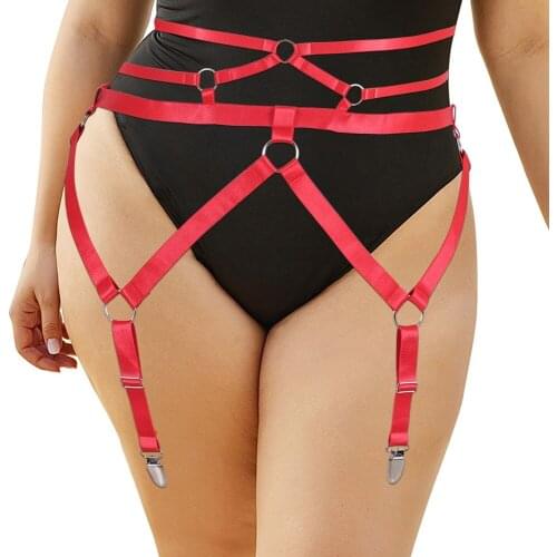 Exotic Garter Belt Rave Wear Womens Underwear Sexy Lingerie Gothic Harness Fashion Bondage Body Stockings Costumes Plus Size