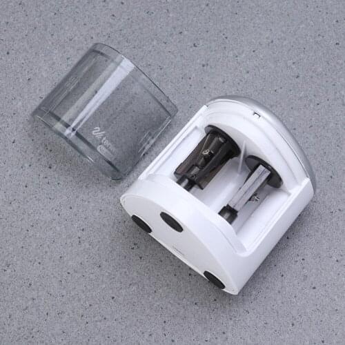 Electric Pencil Sharpener Automatic Battery Operated Pencil Sharpener with Dual Holes for 6-12mm Pencil Durable and Portable (Si