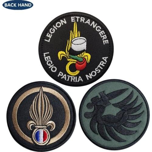 French Foreign Legion 8cm Embroidery Patches Badges Emblem military Army Accessory Hook and Loop