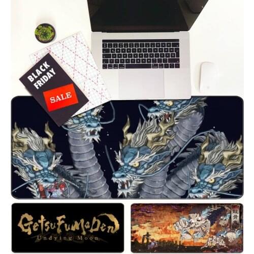 GetsuFumaDen Undying Moon Extra Large Mouse Pad Big Computer Gaming Mousepad Anti-slip Rubber with Locking Edge Gaming Mouse Mat